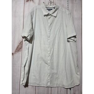 Men's 3xl Tall Short Sleeve‎ Button Down Shirt Dotted Print Casual Work